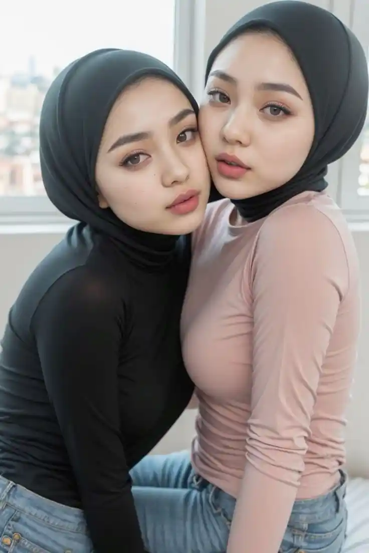 aesthetic hijab girl dp mirror selfie 69